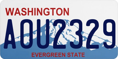 WA license plate AOU2329