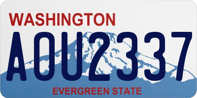 WA license plate AOU2337