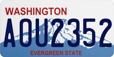 WA license plate AOU2352