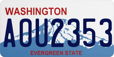 WA license plate AOU2353