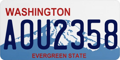 WA license plate AOU2358