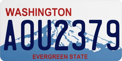 WA license plate AOU2379