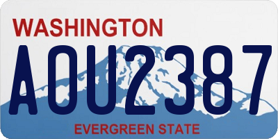WA license plate AOU2387