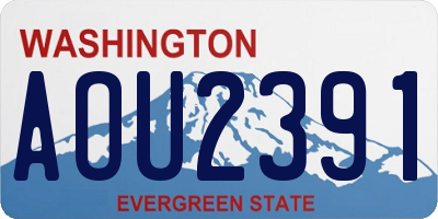 WA license plate AOU2391