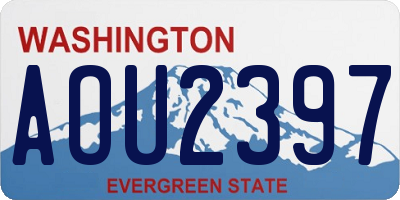 WA license plate AOU2397