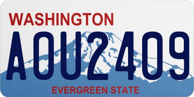 WA license plate AOU2409