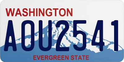 WA license plate AOU2541
