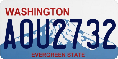 WA license plate AOU2732