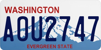WA license plate AOU2747