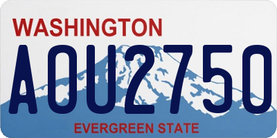WA license plate AOU2750
