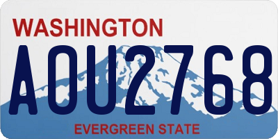 WA license plate AOU2768