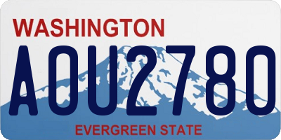 WA license plate AOU2780
