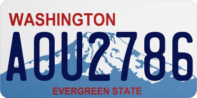 WA license plate AOU2786