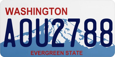 WA license plate AOU2788