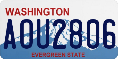WA license plate AOU2806