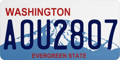 WA license plate AOU2807