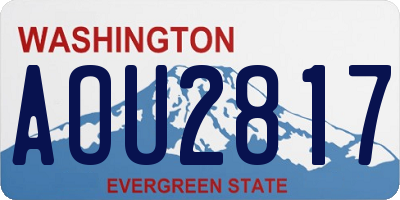 WA license plate AOU2817