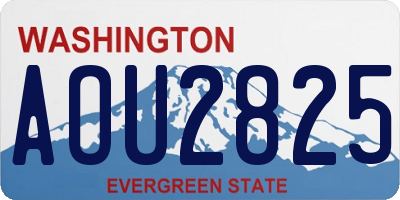 WA license plate AOU2825