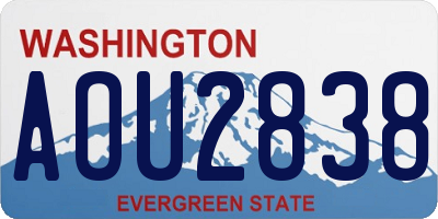WA license plate AOU2838