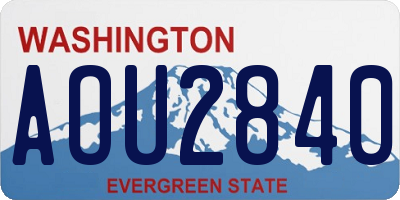 WA license plate AOU2840