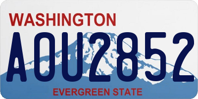 WA license plate AOU2852