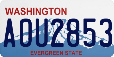 WA license plate AOU2853
