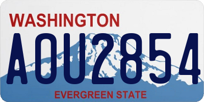 WA license plate AOU2854