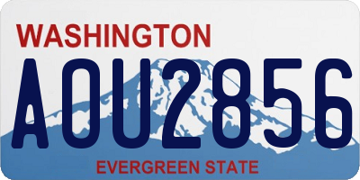 WA license plate AOU2856