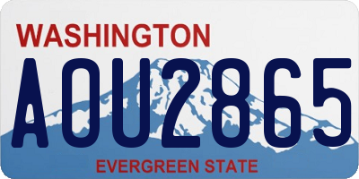 WA license plate AOU2865