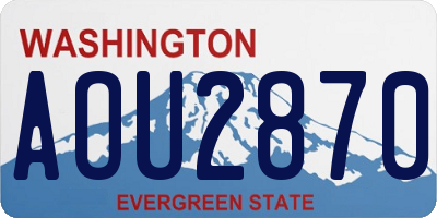 WA license plate AOU2870