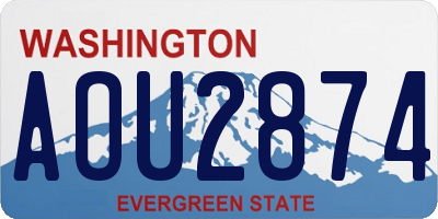 WA license plate AOU2874