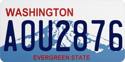 WA license plate AOU2876
