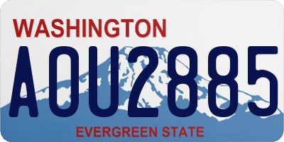 WA license plate AOU2885
