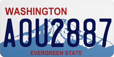 WA license plate AOU2887