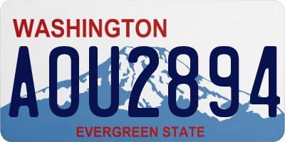 WA license plate AOU2894