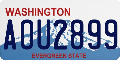 WA license plate AOU2899