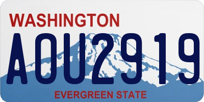 WA license plate AOU2919