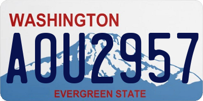 WA license plate AOU2957