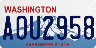 WA license plate AOU2958