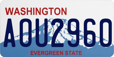 WA license plate AOU2960