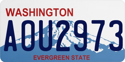 WA license plate AOU2973