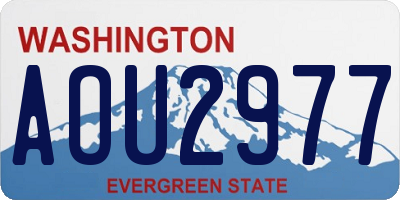 WA license plate AOU2977