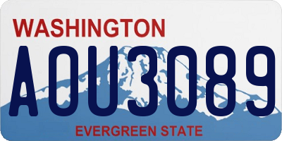 WA license plate AOU3089