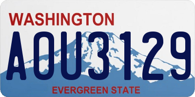 WA license plate AOU3129
