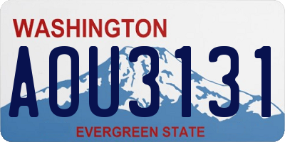 WA license plate AOU3131