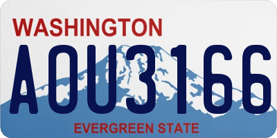 WA license plate AOU3166
