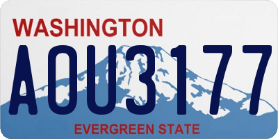 WA license plate AOU3177