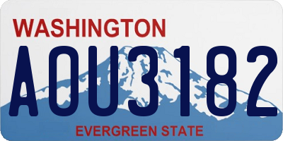 WA license plate AOU3182