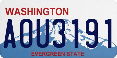 WA license plate AOU3191