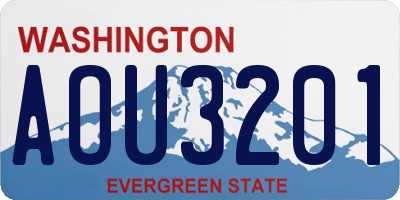 WA license plate AOU3201